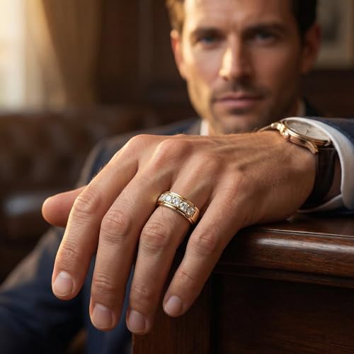Pompeii 1 Ct Diamond Ring Mens High Polished 14k Yellow Gold Wedding Anniversary Band - Size 10.5