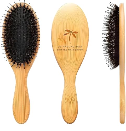 Belula Boar Bristle Hair Brush for Women and Men, Detangle Any Type of Hair