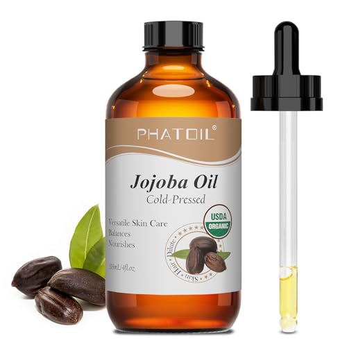 PHATOIL USDA Certified Organic Jojoba Oil for Face, Skin(4 Fl Oz/118ML)