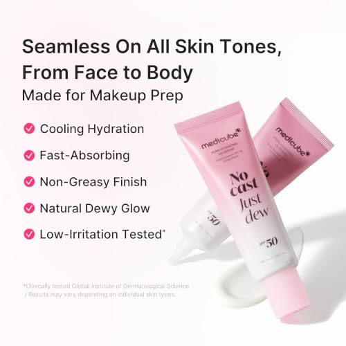 medicube Sunscreen No Cast Just Dew PDRN Hydrating UV Sun Serum, SPF 50