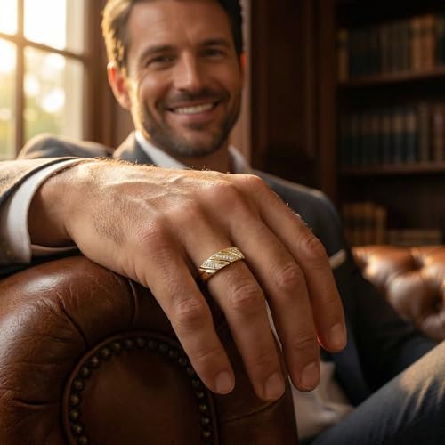 P3 POMPEII3 Pompeii 1/5ct Mens Diamond Ring 10K Yellow Gold - Size 9