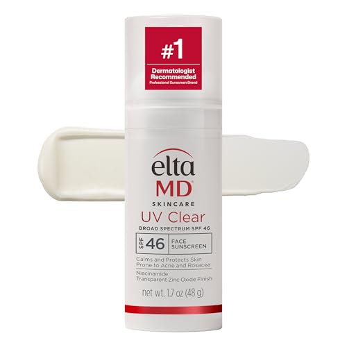 EltaMD UV Clear Untinted Face Sunscreen with Zinc Oxide, SPF 46, 1.7 oz