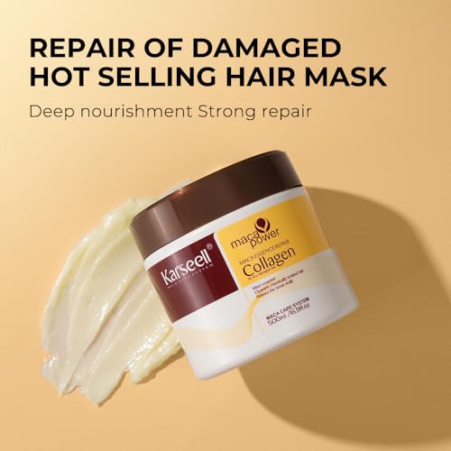 Karseell Collagen Hair Mask & Argan Oil Set for Dry Damaged Hair