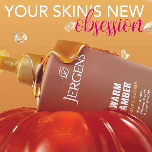 Jergens Shea Fusion Body Lotion, Warm Amber Scented, Dry Skin, 14 fl oz