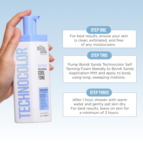 Bondi Sands Technocolor 1 Hour Express Tanning Foam, Sapphire, 6.76 Fl Oz