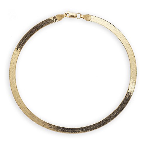 Floreo 10k Yellow Gold 4mm Silky Herringbone Chain Bracelet, 7"