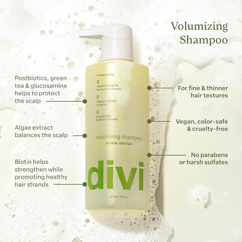 divi Volumizing Shampoo for Fine, Thin Hair with Postbiotics | 12 fl oz