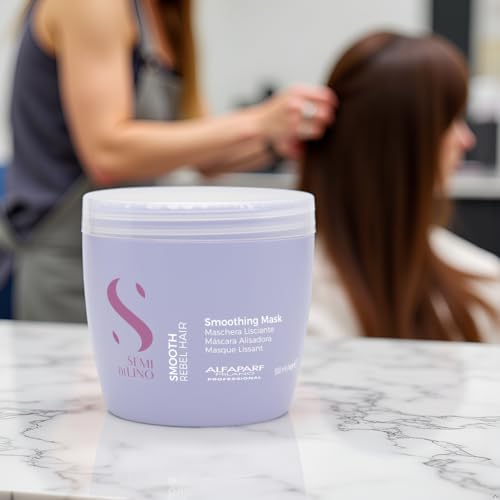ALFAPARF MILANO Semi di Lino Smooth Mask for Frizzy and Rebel Hair - Intensive Detangling Hair Treatment - Controls Frizz - Straightens and Hydrates Unruly Hair, 16.9 fl. oz.