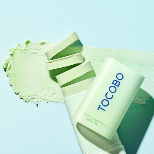 TOCOBO Cica Cooling Sun Stick SPF50+ PA++++ 1.69 fl. oz - Fermented Cica Complex, Cooling Sun Stick, Reduces Skin Temperature, Quick Soothing, Lightweight and Moisturizing Sun Stick