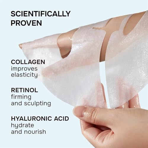 Collagen Facial Mask - Retinol Hyaluronic Acid Hydrating Sheet Mask 7 Pack