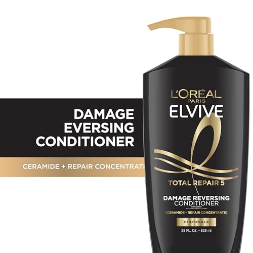 L'Oreal Paris Elvive Total Repair 5 Repairing Conditioner for Damaged Hair Conditioner with Protein and Ceramide for Strong Silky Shiny Healthy Renewed Hair 28 Fl Oz