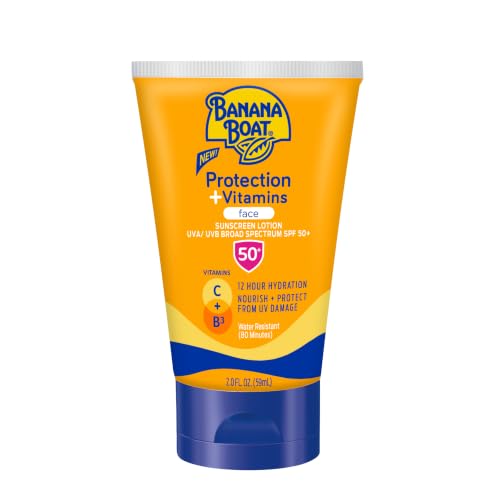 Banana Boat Protection + Vitamins Face Sunscreen Lotion SPF 50, 2 Fl Oz