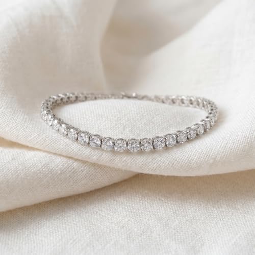 Pompeii 9 ct Genuine Diamond Tennis Bracelet 7" 14K White Gold