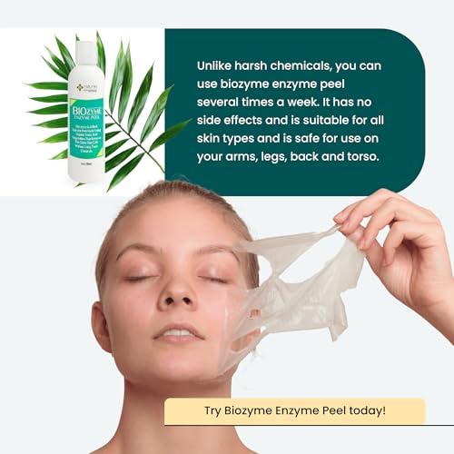 BioZyme Enzyme Peel | Natural Exfoliator for Face & Body | Chemical Peel Results Without Glycolic or Lactic Acid | Gentle, Powerful, Safe | No Harsh Chemicals | For Smooth, Radiant Skin | 4oz