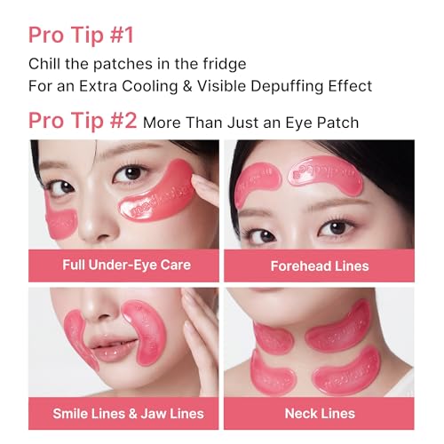 medicube Jelly Eye Mask PDRN Pink Collagen - Hydrogel Eye Patches, 6 Pairs