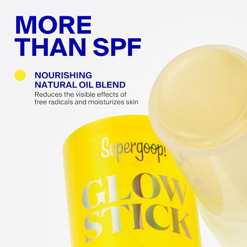 Supergoop! Glow Stick, .7 oz - SPF 50 PA++++ Dry Oil Sunscreen Stick for Face & Body - Brightens & Hydrates for a Healthy Glow - Mess-Free, Travel-Friendly SPF