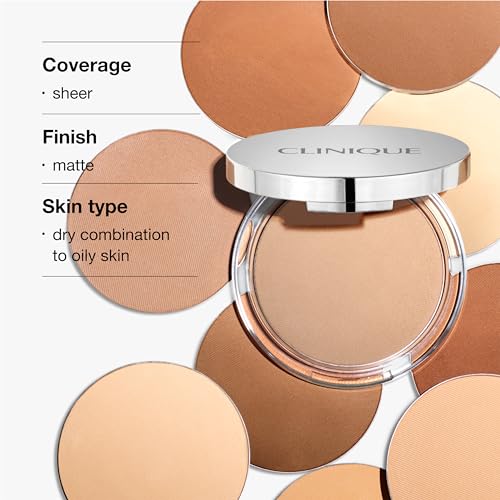 Clinique Stay-Matte Sheer Pressed Face Powder For Oily Skin Types | Sheer Coverage | Minimizes Shine | Makeup & Setting Powder, Stay Neutral