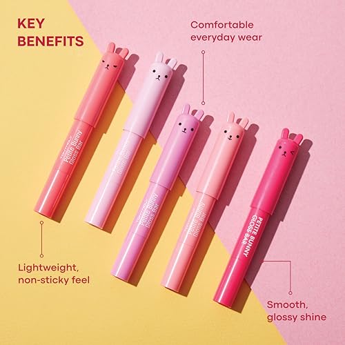 TONYMOLY Petit Bunny Lip Gloss - Tinted Korean Lip Crayon, Juicy Strawberry