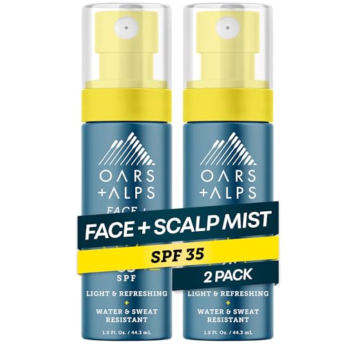 Oars + Alps SPF 35 Sunscreen Mist for Face + Scalp, 2pk, 1.5 Oz