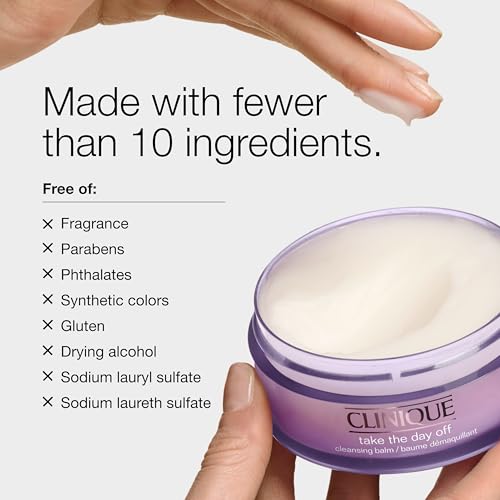 Clinique Take The Day Off Cleansing Balm Makeup Remover | Dissolves Face + Eye Makeup and Sunscreen | For All Skin Types, 3.8 Ounce
