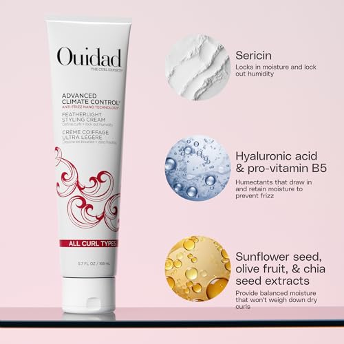 Ouidad Advanced Climate Control Featherlight Curls Styling Cream, Soft Hold