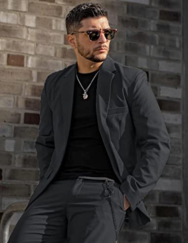 COOFANDY Mens Sports Coat Casual Blazer Business Jackets Luxury Slim Fit Stylish Suit Blazer Jacket (Dark Grey XXL)