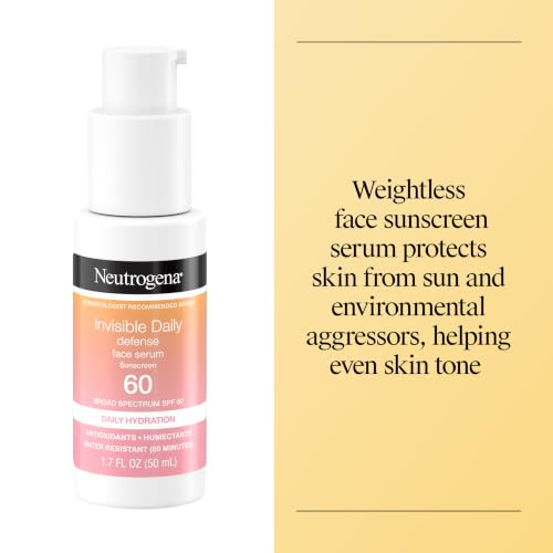Neutrogena Invisible Defense Face Serum, SPF 60, Fragrance Free 1.7 fl. oz
