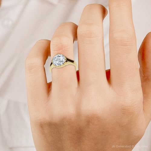 P3 POMPEII3 Pompeii Men's 1 1/2Ct Round Diamond Signet Ring 14k Gold or Platinum Lab Grown - Size 12 (E/F,VS1-VS2)