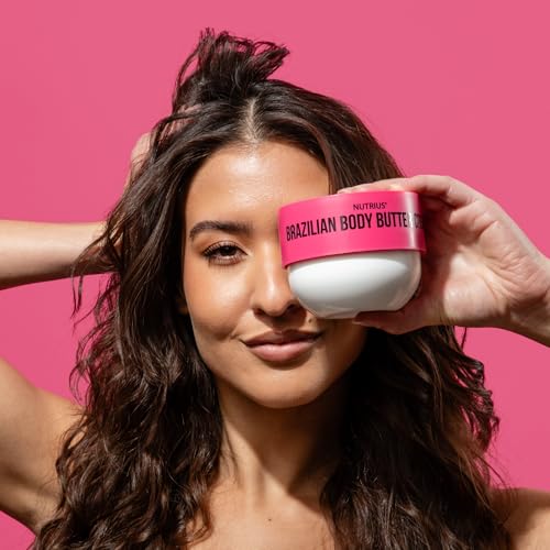 Nutrius Brazilian Body Butter Cream Twin Pack, Coco Bliss & Berry Bliss Scents, Deep Moisturizer with Cupuacu Butter, Cocoa Butter & Acai Oil, Non Greasy Hydrating Body Cream, 2 x 6 oz