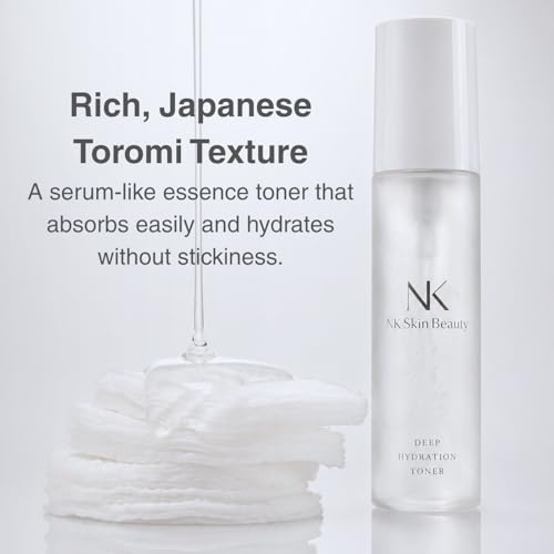 NK Skin Beauty Deep Hydration Toner, Japanese Skincare, Moisturizing Essence Toner with Ceramide, Niacinamide, Hyaluronic Acid, Collagen and Pepride for Dry Skin and Sensitive Skin