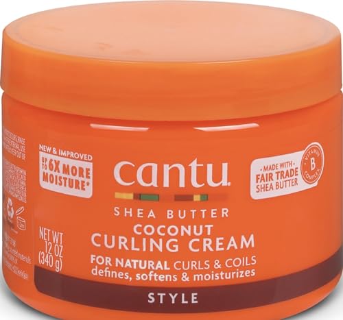 Cantu Coconut Curling Cream with Shea Butter for Natural Hair, 12 oz