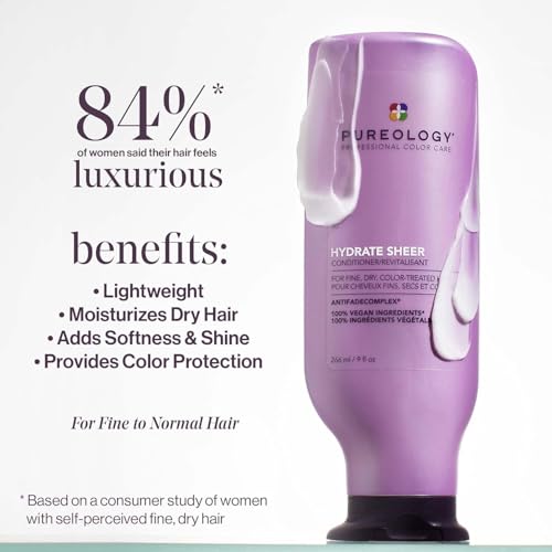 Pureology Hydrate Sheer Conditioner – For Dry, Fine Hair, 9 fl oz