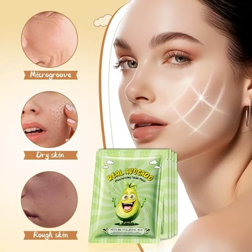 12pcs Avocado Skincare Kit, with Facial Cleanser, Toner, Lotion, Face Serum, Face Cream, Eye Cream, Facial mask&Lip Balm For Hydrating Skin Anti-Aging Skin For Women Teen Girls Skin Care Gift Set
