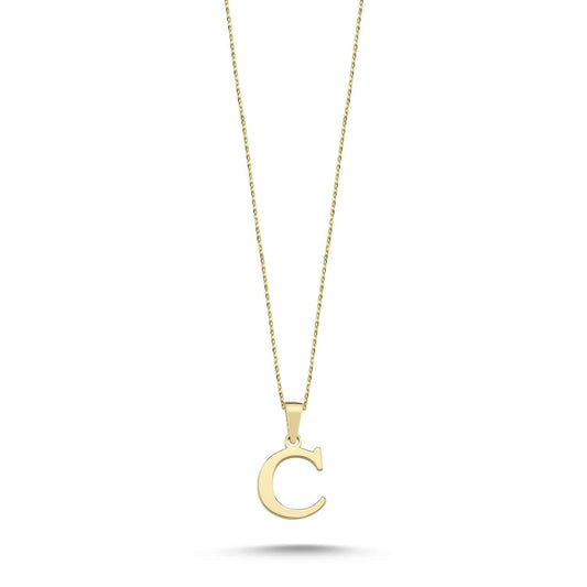 Wish Carat 100% 14k Real Gold Necklace for Women | Dainty Charm Alphabet Name Letter Initial Necklaces for Women | Custom Pendant Jewelry for Her | Birthday Gifts for Women | 18''