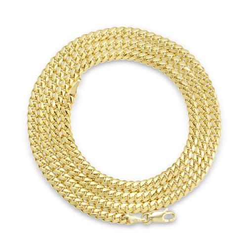 Nuragold 14k Real Yellow Gold Miami Cuban Link 4mm Solid Chain Necklace - 28"