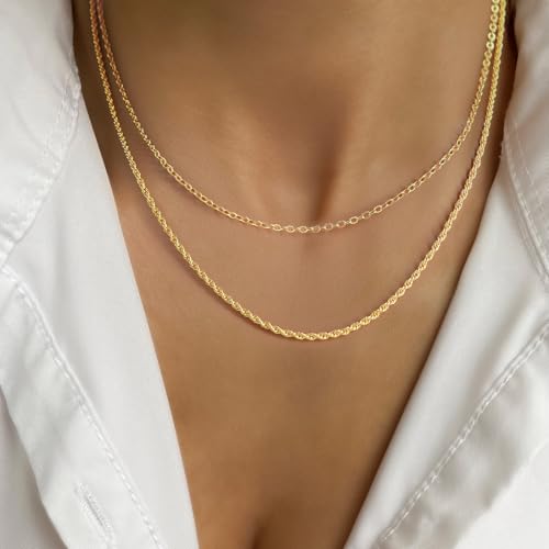 GYUYCW 14K Gold Necklaces for Women Trendy 14K Gold Chain for Women