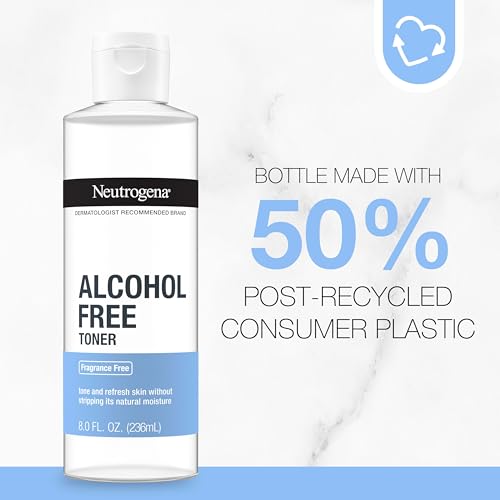 Neutrogena Alcohol-Free Gentle Daily Facial Toner, Fragrance-Free to Tone & Refresh Skin, Gently Removes Impurities & Reconditions Skin, Hypoallergenic, 8 fl. oz