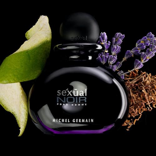 Michel Germain Sexual Noir Pour Homme Eau de Parfum Cologne for Men, Notes of Italian Bergamot, Intoxicating Lavender, Masculine Sweet Tobacco, 4.2 Fl Oz