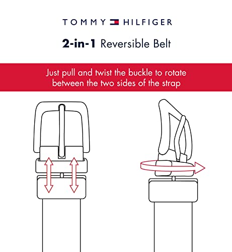 Tommy Hilfiger Men's Leather Reversible Belt (Pack of 1),Brown/black,34