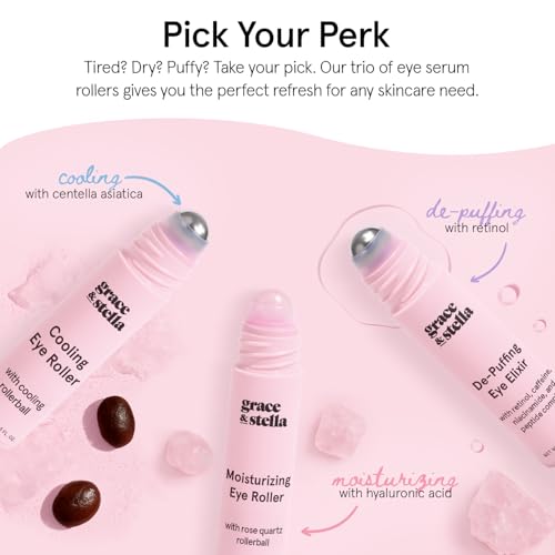 grace & stella Under Eye Brightener with Rose Quartz Rollerball