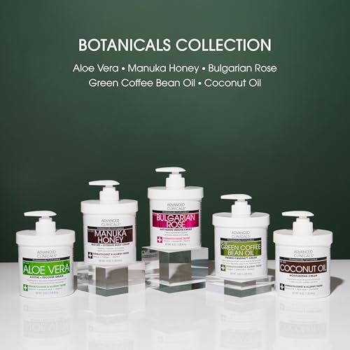 Advanced Clinicals Manuka Honey Body Cream For Women & Men | Body Butter Lotion For Extremely Dry Skin | Collagen Cream | Skincare Moisturizer Hydrating Balm Improves Look Of Aging Skin, 16 Ounce