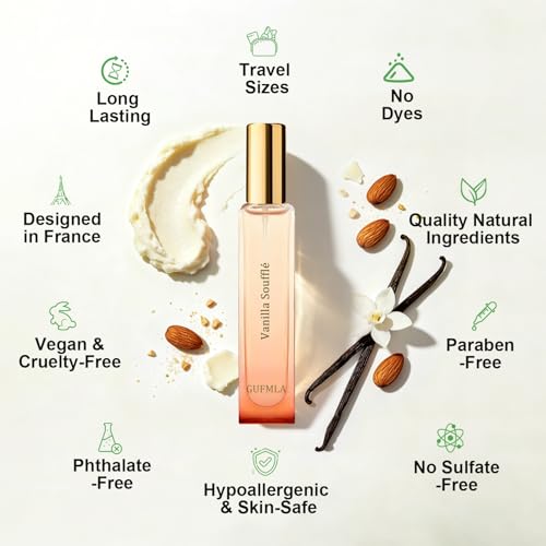 GUFMLA Pheromones Perfumes for Women - Vanilla Perfume, Vanilla Milky Long Lasting Eau de Toilette Parfum, Travel Size Perfume 14ml/0.51fl.oz Perfumes Spray for Women