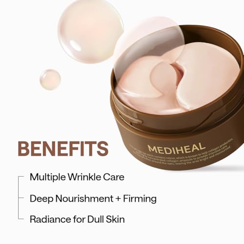 MEDIHEAL 95% Retinol & Collagen Under Eye Patches, Wrinkle Care (60 Count)