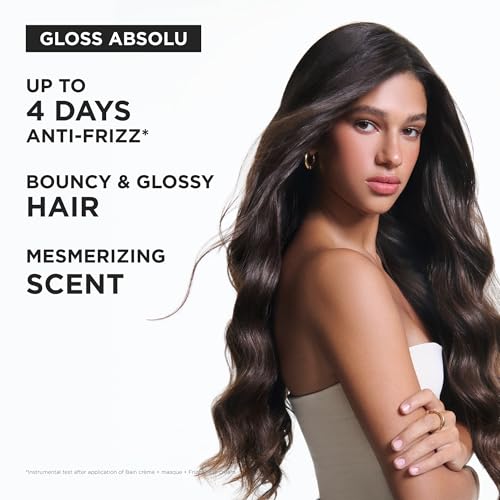 KÉRASTASE Gloss Absolu Anti-Frizz Styling Cream for Thick, Frizzy Hair, for Shine & Smoothness, with Hyaluronic Acid, Silicone-Free Formula, 8.4 Fl Oz