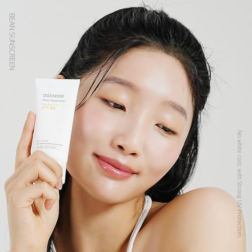 mixsoon Bean Sunscreen-Lightweight Airy Texture SPF 50 No Pilling Korean Sunscreen for Face, No White Cast, Non-Sticky Stocking Stuffers 50ml / 1.69 fl.oz. Korean Glass Skin Care (Bean, 1.69)