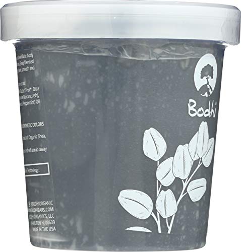 BODHI HANDMADE SOAP Eucalyptus Spa Charcoal Detox Whipped Soap Body Scrub, 14 OZ
