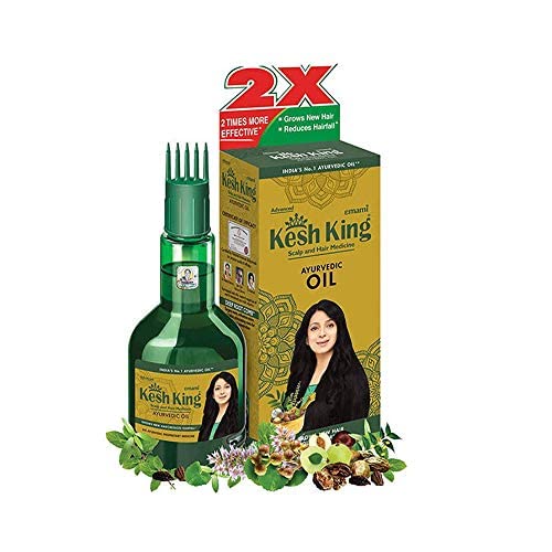 KESH KING Ayurvedic Hair Oil | Herbal Oil with Bhringraj & Amla | Enhance Hair Growth | Reduce Hairfall | Nourishes Scalp | Provides Long & Thick Hair | 3.38 Fl Oz/100ml
