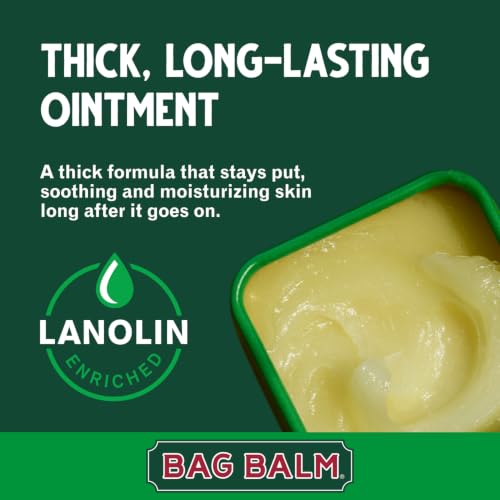 Bag Balm Vermont's Original Skin Moisturizer - Full Body Hydrating Skin Care: Dry Hands, Lips, Face, Feet & More - Unscented, Cruelty & Paraben Free - Day & Night, Men & Women (4oz Tin, Made in USA)