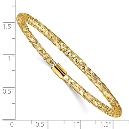 Auriga Fine Jewelry 10K Yellow Gold Stretch Mesh Bracelet for Women 7.25"", AFJ-QG-10SF2746-MG