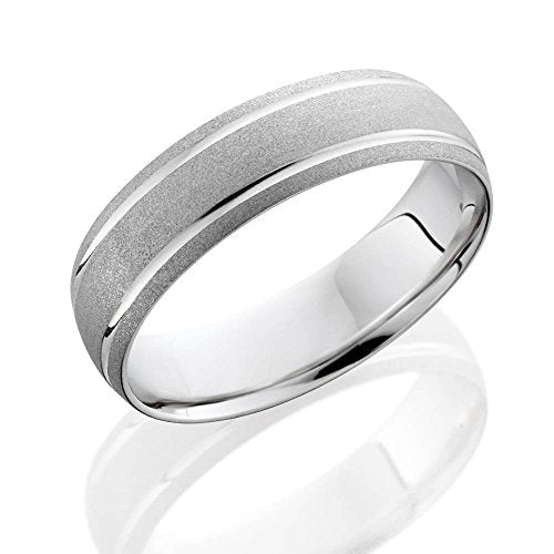 P3 POMPEII3 Pompeii Mens 10K White Gold Comfort Sandblast Finish Wedding Band - Size 10.5